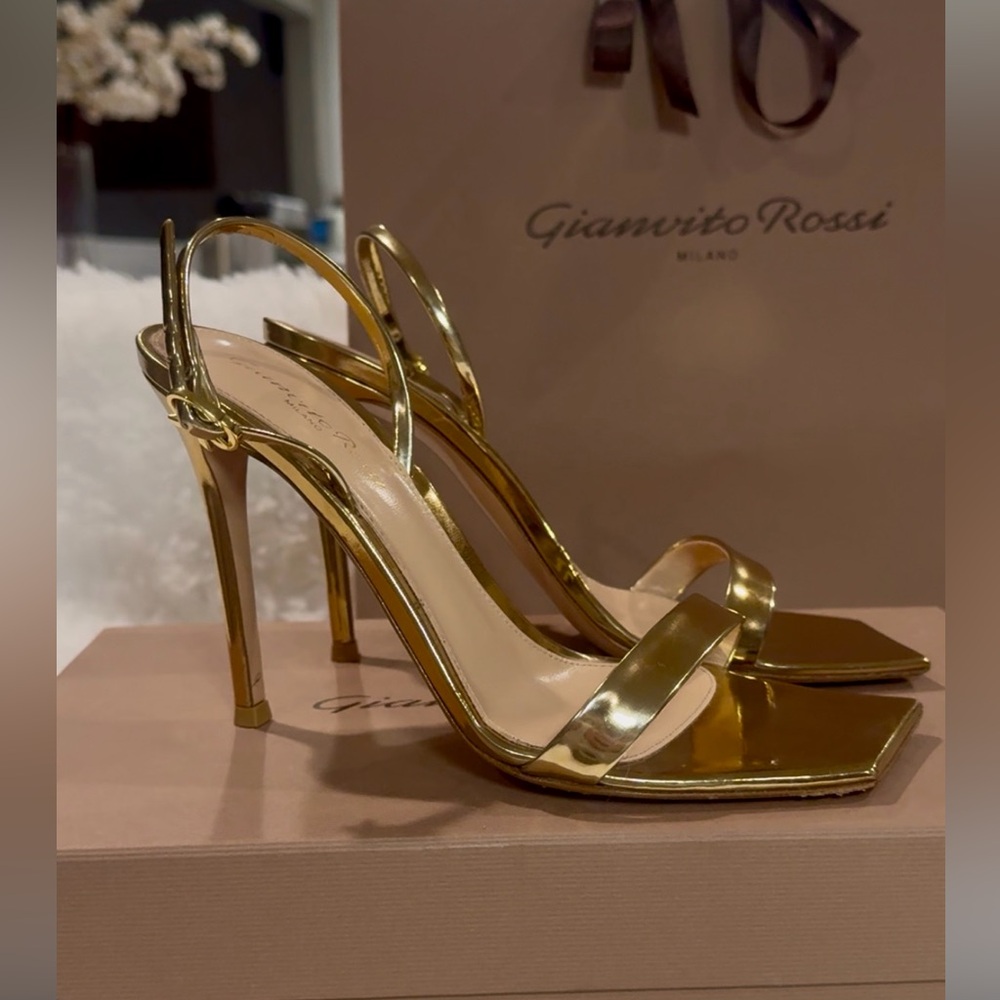 Gianvito Rossi Metallic Gold Heels